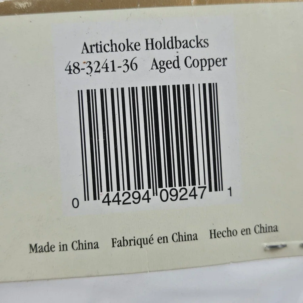 Graber Aspirations Artichoke Decorative Curtain Holdbacks Aged Copper 48-3241-36